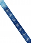 Preview: Geschenkband blau mit weissen Schneesternen 10mm, 5m